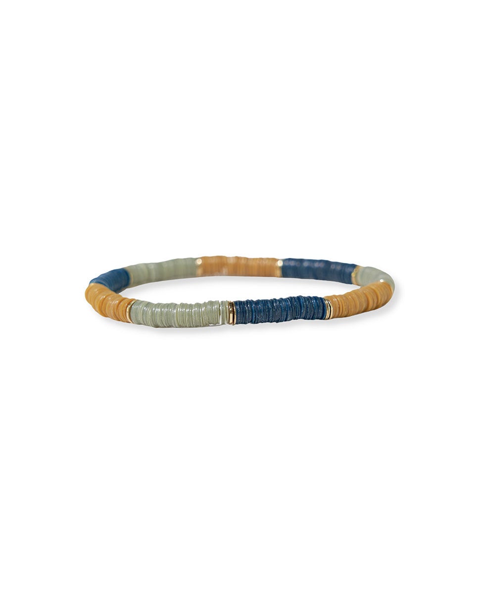 Sage Mixed Stripe Beaded 10 Strand Stretch Bracelet Set by Ink + Alloy Amsterdam